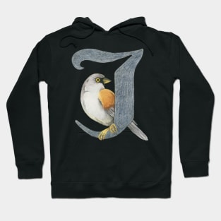 Avian Alphabet J - Yellow-eyed junco Hoodie